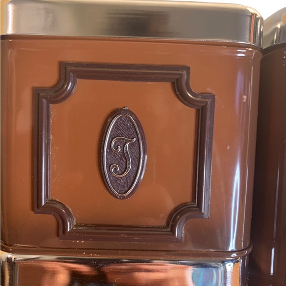 Canister Set Flour Sugar Coffee Tea Containers Retro MCM Metal vintage - Picture 2 of 10